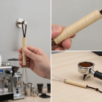 Comfortable Grip Espresso Stirrer with Leather Handle Food-Grade WDT Tool Long-Lasting Coffee Needle Stirrer Ergonomic for Baristas