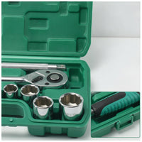 Full Polish Chrome Socket Wrench Kit Socket Set with Case Organized Ratchet Set Compact for Mechanics