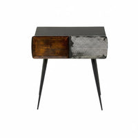 sturdy Wood Construction Nightstand with Drawers and Shelf elegant aesthetic Single-Drawer End Table with Shelf Distressed Finish Bedside Cabinet Modern Design for Homeowners, Parents, Students, Guest Room, Hallway, Office, Nursery