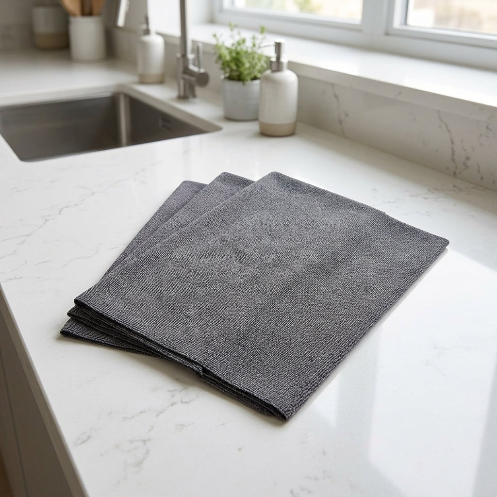 Reinforced Microfibre Cloth and Cleaning Cloths, Thickened Magic Cleaning Cloth for Glass, Absorbent Dark Gray Reusable Tool, 1pc