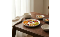 Divided Serving Plate with Center Dipping Cup White for Entertaining