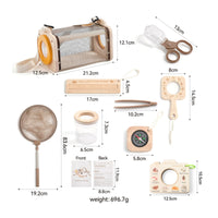 Educational Observation Kit with Net Portable Catching Kit Wooden Tweezers Clear for Nature Lovers, Toddlers