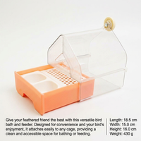 Bird Bath Tub for Cage Hanging, Transparent Bird Bath Feeder Box, Small Birds Bath Box, Parrot Bath  - Image 5