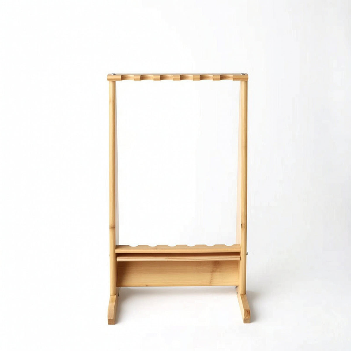 Fishing Rod Rack Freestanding Fishing Rod Holder with 6 Slots Wooden Organizer for Fishermen, Cabin