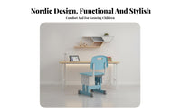 Adjustable Kids Study Desk Set Design Height Adjustable Kids Desk Set Sturdy Frame children's Ergonomic Learning Station for Bedroom, Home, Playroom