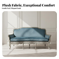 Distressed Finish Carved Frame 3-Seater Sofa Vintage and design Upholstered Couch and Armchair Set Luxurious design living Room Seating Wooden Legs for Luxury Buyers, Interior Designers, Hotel Lobby, Reception Hall, Lounge, Apartment