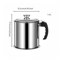 Strainer Pot Easy to Clean Stainless Steel Oil Filter Pot for Frying