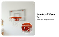 Orange Rim Indoor Outdoor Basketball Hoop White Net Wall-Mounted Basketball Hoop for Home Practice