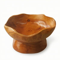 Fruit Bowl Rustic Fruit Bowl with Pedestal Base Sculptural for Dining Room