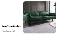 Genuine Leather Upholstery 3-Seater Couch urban design 3-Seater Settee Retro Design Sofa Spacious Seating for Apartment Dwellers, Homeowners, Families, Lounge Area, Office Space