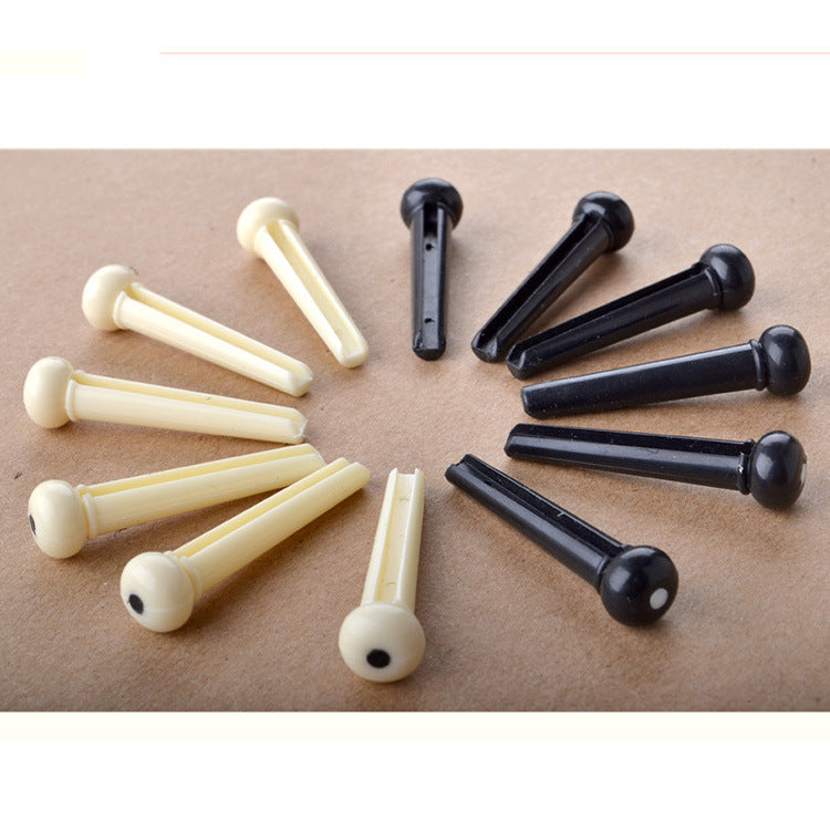 Acoustic Guitar Bridge Pins, ABS Plastic, Black/White, 60-Pack