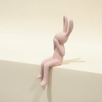 3 Pieces Flocked Rabbit Figurine Soft Velvet Texture Table Ornament for Bedroom
