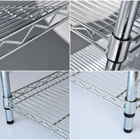 Chrome Plated Wire Shelving Unit with Wheels, Heavy Duty Multi-Layer Storage Rack for Warehouse and Industrial Use
