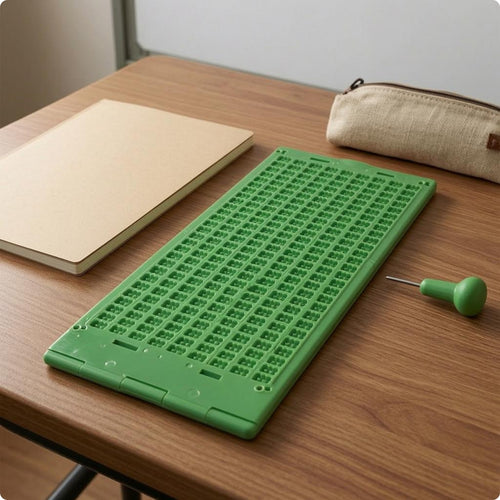 Braille Writing Board Raised Cell Grid Braille Writing Plate Metal Tip