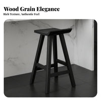 Round Top Counter Stool Minimalist Look Bar Seating Built-in Footrest for Cafe