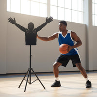 Raised Arms Design Adjustable Mannequin Defender Freestanding Basketball Defender Mannequin Stable Base Arms-up Protective Mannequin Easy Setup for Coaches, Gym