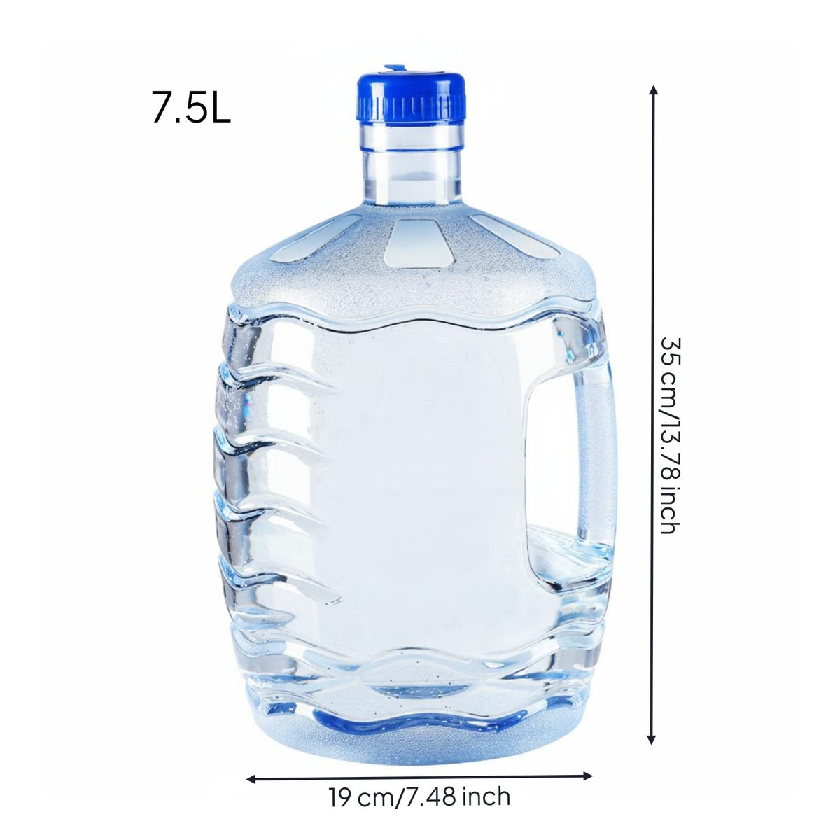 7.5 L 7.5 L Water Jug Reusable Safe Plastic Jug Clear Body