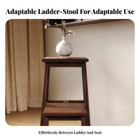 Multi-Functional Convertible Ladder Chair Foldable Transforming Ladder Chair Space-Saving Step Stool Sturdy Construction for Homeowners, Apartment Dwellers, Kitchen, Living Room, Office, Library