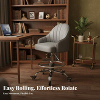 Adjustable rotating Chair with supportrest Multi-Purpose Rolling Stool Padded Seat