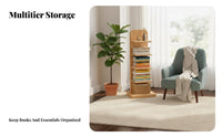 Space-Saving Vertical Corner Bookshelf Invisible Design Bookcase Stable Leaning Structure Storage Rack Multi-Tier Shelving for Apartment Dwellers, Book Lovers, Office Workers, Small Areas, Living Room, Study, Bedroom