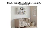 House-Shaped Cubby Shelf Versatile Use Multi-Level Wall Unit Waterproof