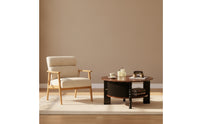 Vintage-Inspired Accent Table with Storage Shelves Ribbed End Table with Storage Shelf Small Sturdy for Reading Corner
