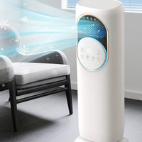 Digital Display Floor Standing Air Cooler Cylindrical Electric Air Cooler Fan Black Grille Mist Fan European Plug