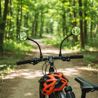 360 Rotation Bike Mirror  Set Shockproof Adjustable Bike Back View Mirror Kit  Scratch Resistant Lens for Commuters