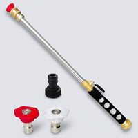 Hanging Basket Watering Lance with Heavy Duty Brass Ball Valve, Long Hose Spray for Lawn Care and Car Wash, Metal Garden Hose Sprayer Wand