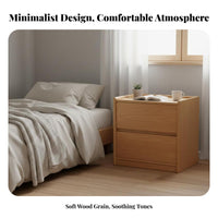 Two-Drawer Nightstand Nordic Design Bedside Cabinet Minimalist aesthetic for Adults