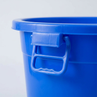 Large Blue Bucket, Round PP Container with Reinforced Handles, Household Water Storage Barrel, Indus - Image 8