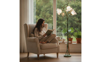 Floor Lamp with Flower Shades Adjustable 3-Head Floor Lamp Decorative for Living Room