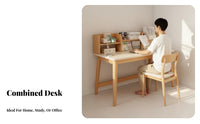 Study Desk with Bookshelf Open Shelving Desk with Hutch Wide Desktop Writing Table for Students, Small Areas, Bedroom, Dorm Room
