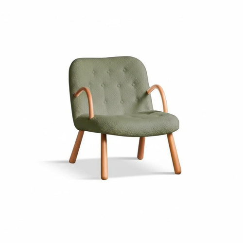 Nordic design Upholstered Armchair with Wooden Legs sturdy Wood Frame Lounge Chair space-saving Design Indoor Furniture snug Fabric for Apartment Dwellers, Young Adults, Balcony, Living Room, Bedroom, perusing corner