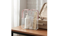 Clear Toiletry Bag Portable Transparent Makeup Pouch Easy to Spotless Transparent Makeup Bag for Women