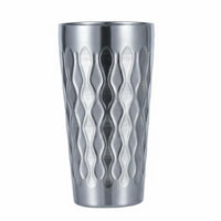 Stainless Steel Cup Shatterproof Korean Style Beverage Cup Easy to Clean Hammered Metal Tumbler for Restaurant, Outdoor