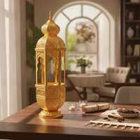 Castle Incense Holder Gold-Tone Hollow Castle Censer Ornate Incense Holder with Tray for Prayer Room, Entryway