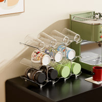 Wave-Shaped Multi-Layer Cup Storage Rack for Kitchen and Bar