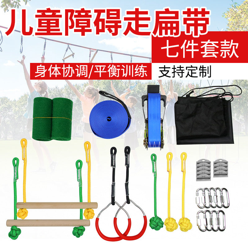 Kids Ninja Obstacle Course Set with Slackline