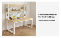 Ample Storage Desk with Hutch Spacious Desktop Desk with Hutch and Pegboard Stable Leg Design Study Table Sturdy Construction for Students, Teenagers, Professionals, Bedroom, Dorm Room, Small Areas