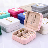 Portable Leather Jewelry Organizer with Handle for Travel