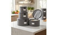 4 Pieces Plate Storage Case Portable Container Collapsible for Rv Travel