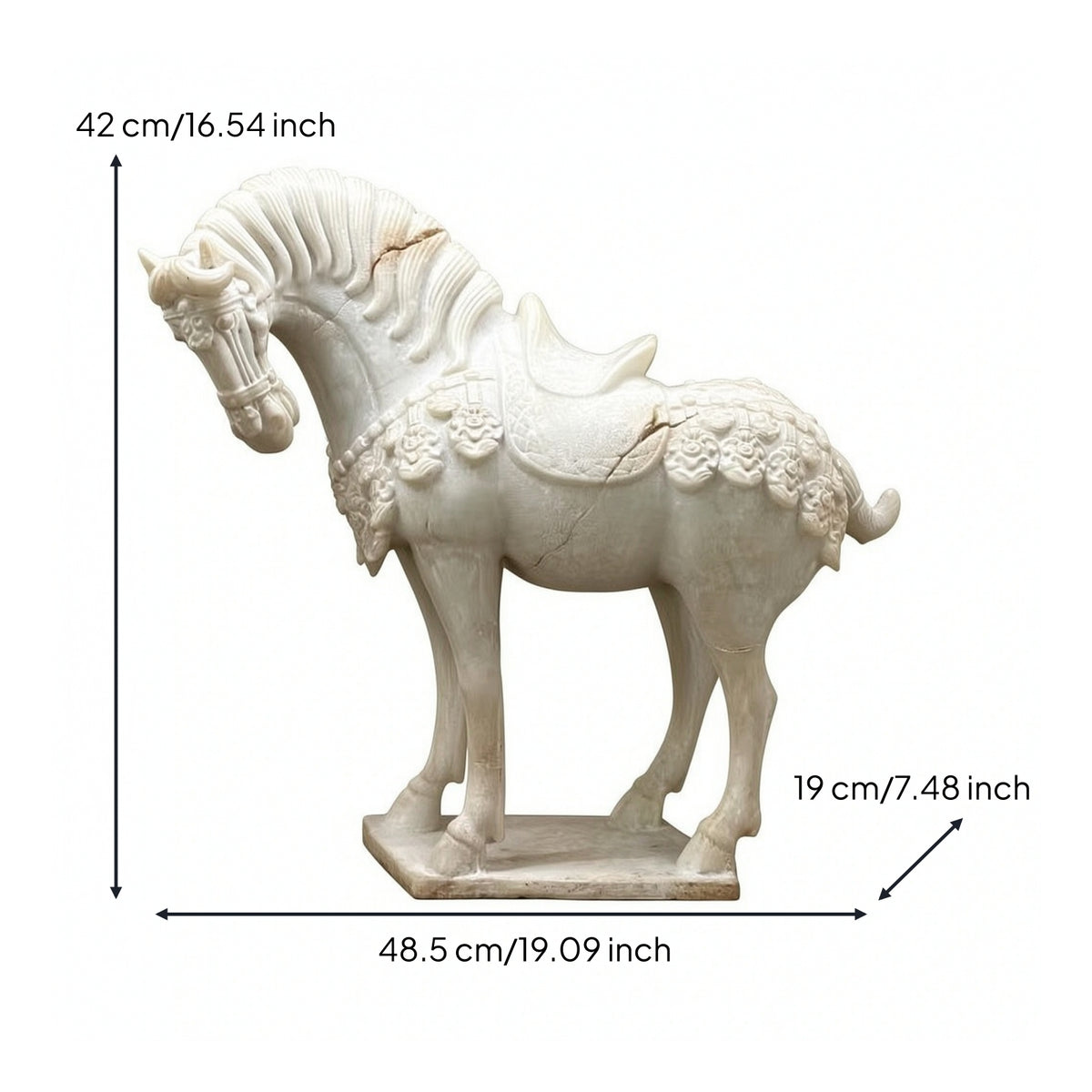 Horse Figurine Tabletop Horse Sculpture with Base Retro Equestrian Figurine for Home Stylists, Art Collectors, Living Room, Entryway, Bookshelf