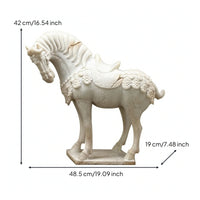 Horse Figurine Tabletop Horse Sculpture with Base Retro Equestrian Figurine for Home Stylists, Art Collectors, Living Room, Entryway, Bookshelf