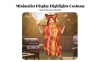Meat Strip Outfit Realistic Print Funny Food Costume Single-Piece Design Food Themed Bodysuit for Families, Adults, Parties, Stage Performances