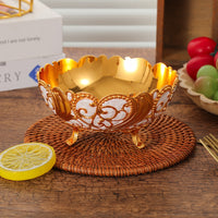 European Patterned Metal Fruit Bowl for Living Room and Tea Table
