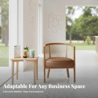 Circular Table with 2 Upholstered Chairs Sturdy Wood Cafe Furniture Comfortable Seating Sturdy Construction for Cwhiteee Shop