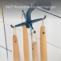 Rotating Kitchen Hook Rack No-Drill Wall Mount Storage