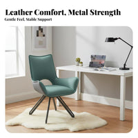 Upholstered Rotating Chair with Cross-Shaped Base Modern Minimalist Look Dining Seat Ergonomic Backrest Easy Assembly