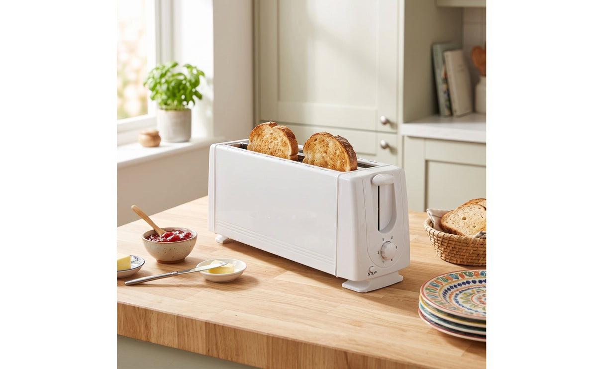 Stainless Steel Long-Slot Toaster Automatic Lift up Toaster with Long Slot Slim Appliance Compact for Singles, Students, Kitchen Countertop, Apartment, Dorm Room